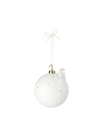 RAEDER | Weinachtskugel 8cm Vogel | weiss